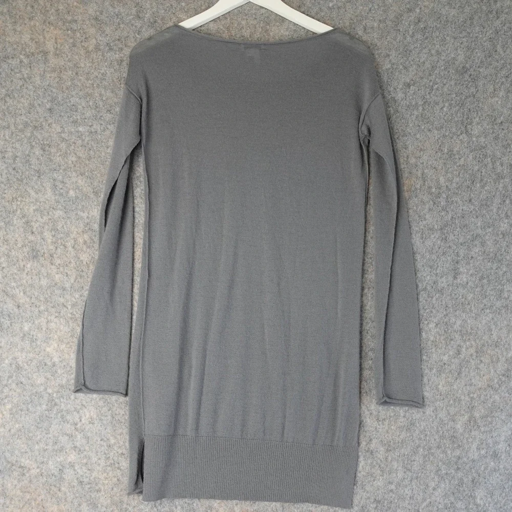 Club Monaco Top Womens XS Gray Cashmere Tunic Sweater Pockets Minimalist Capsule